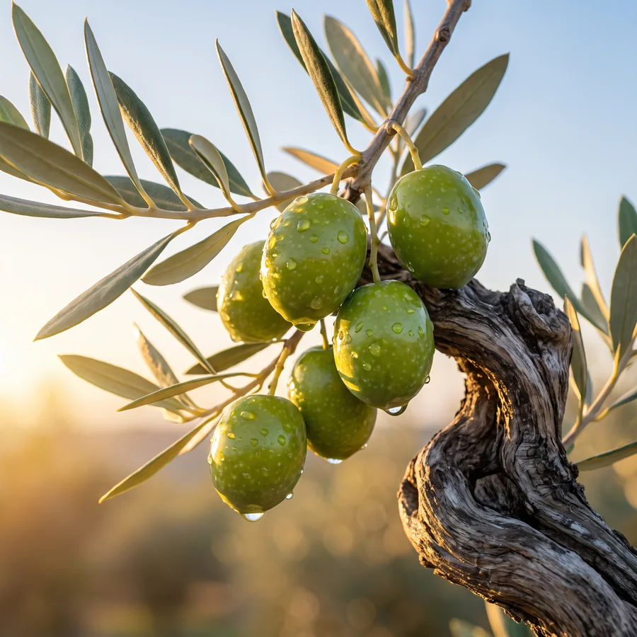 Memecik olives with morning dew